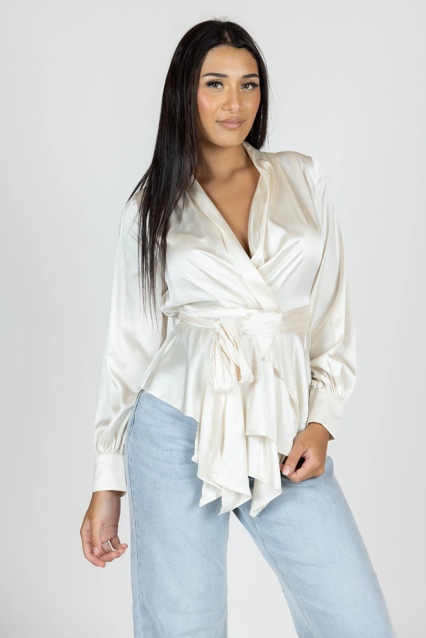2 Tie Satin Frill Top - Image 3