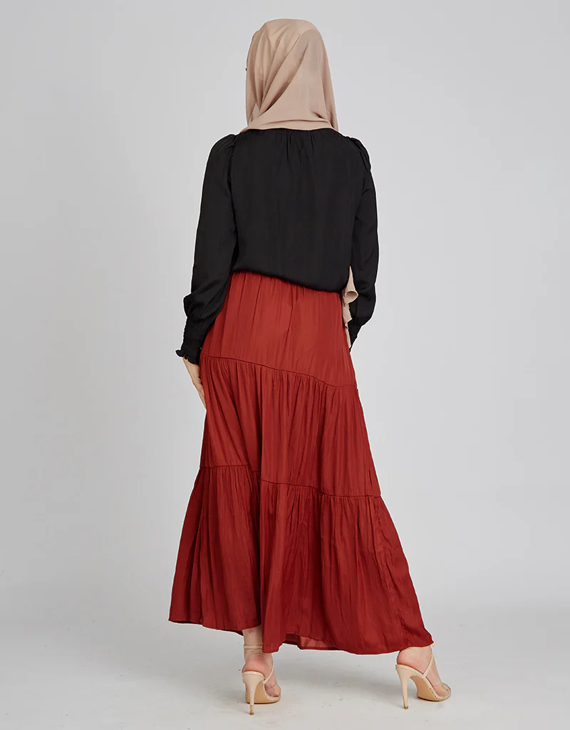3 Tier Satin Skirt - Image 14