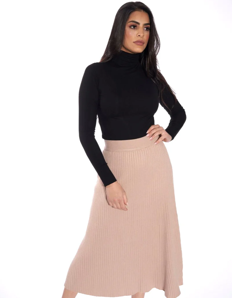 A Line Knit Midi Skirt - Image 5