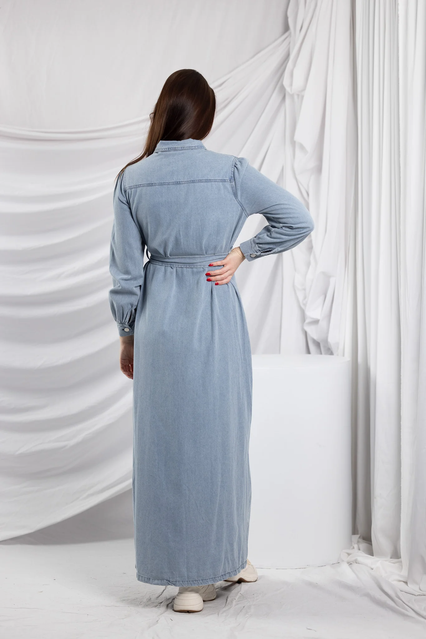 Abra Snap Button Denim Dress - Image 24