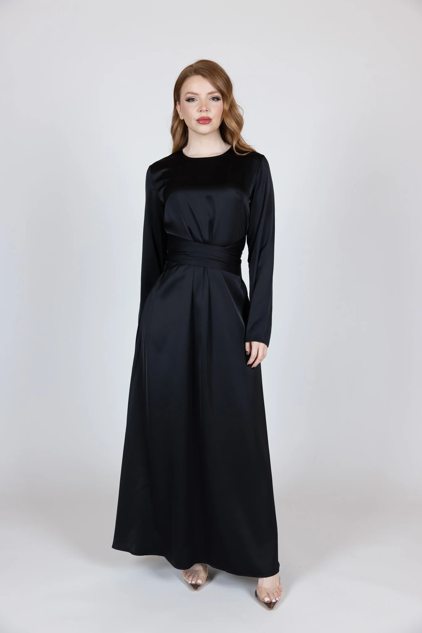 Abril Satin Tie Abaya - Image 18