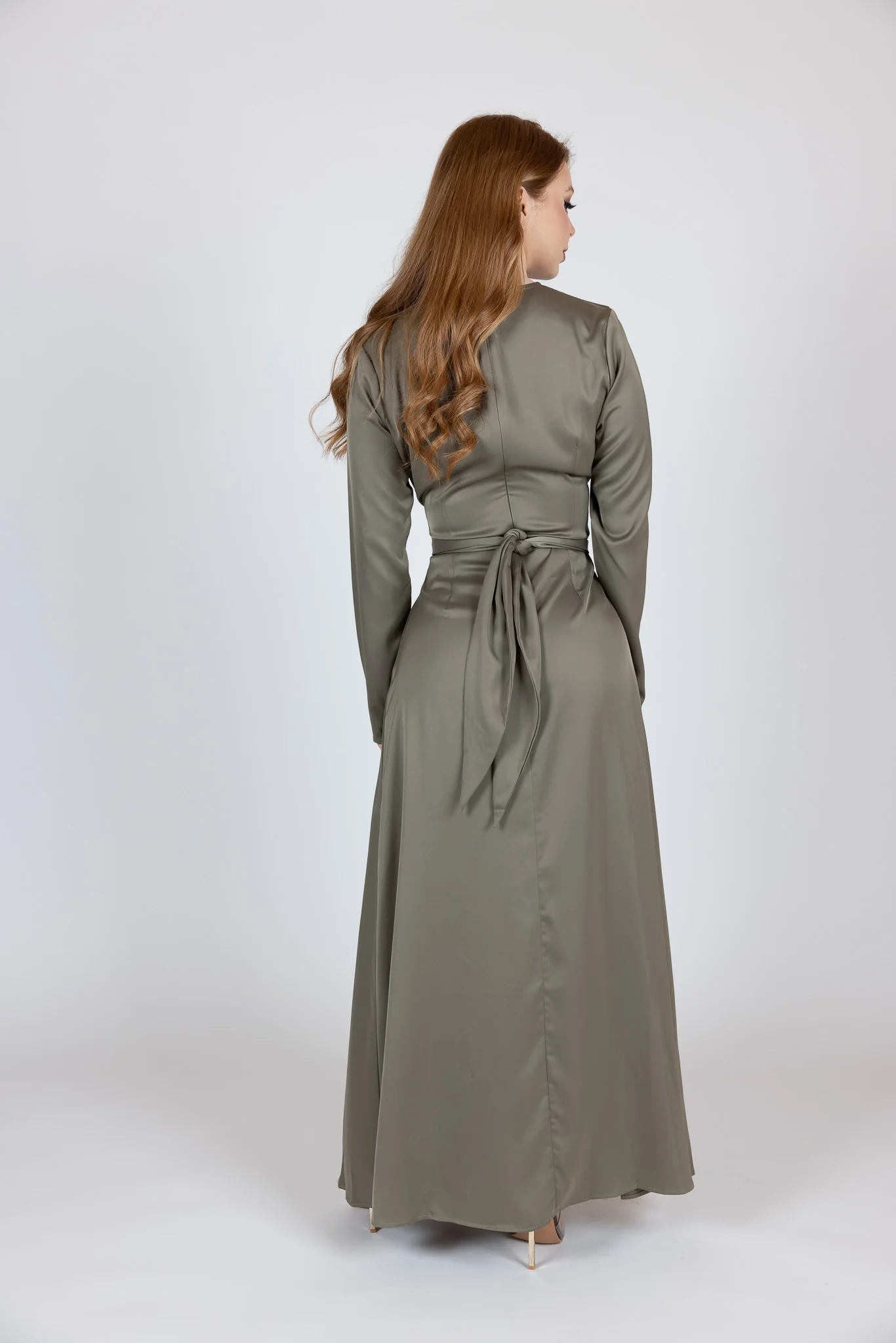 Abril Satin Tie Abaya - Image 6
