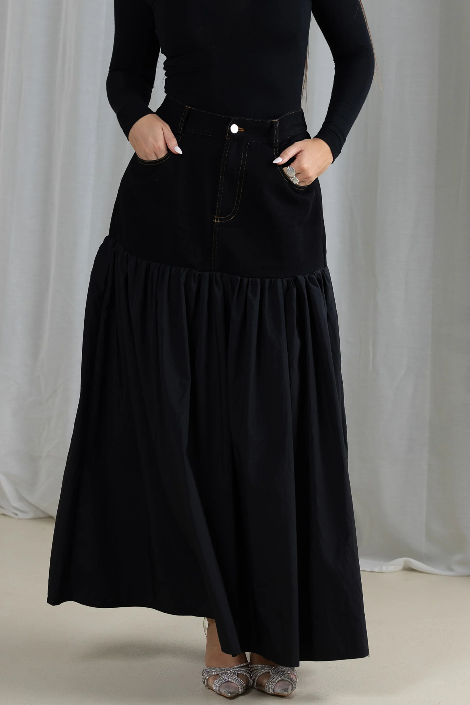 Areem Parachute Denim Skirt - Image 5