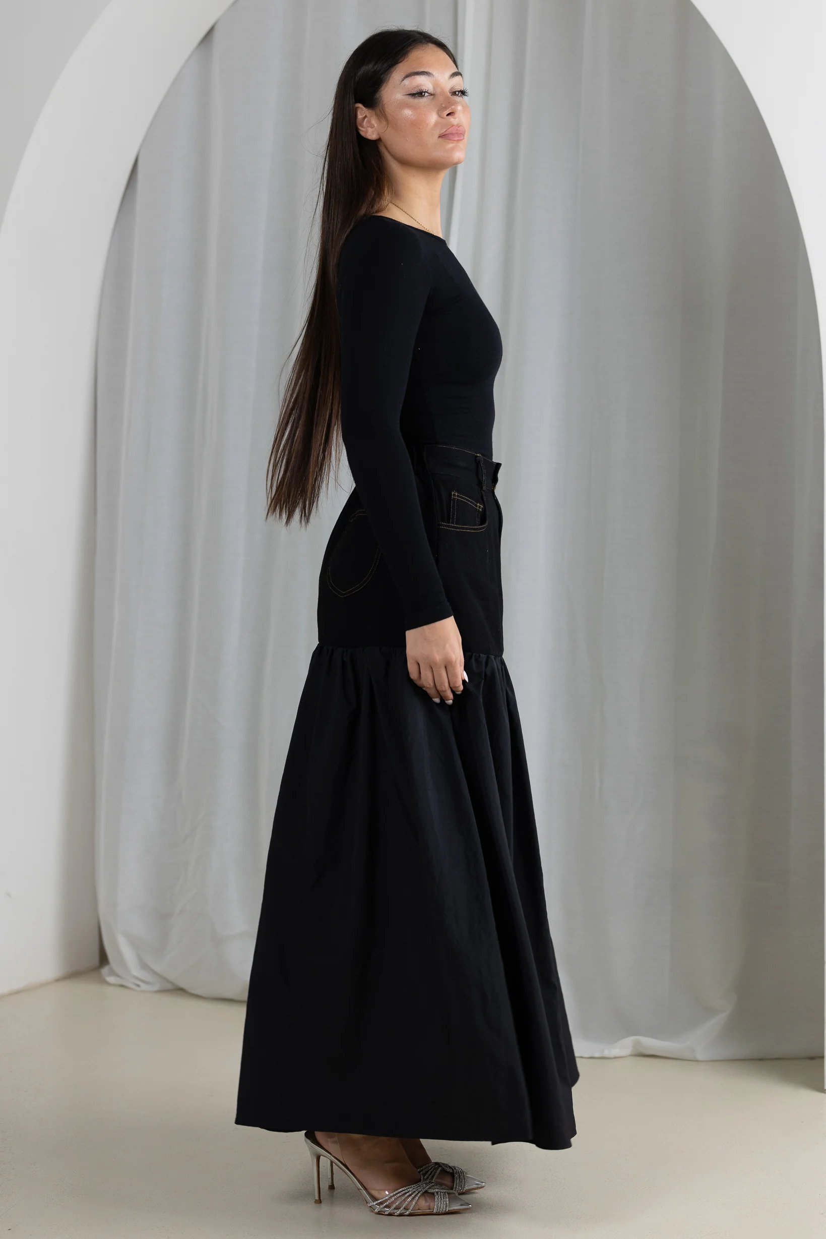 Areem Parachute Denim Skirt - Image 7