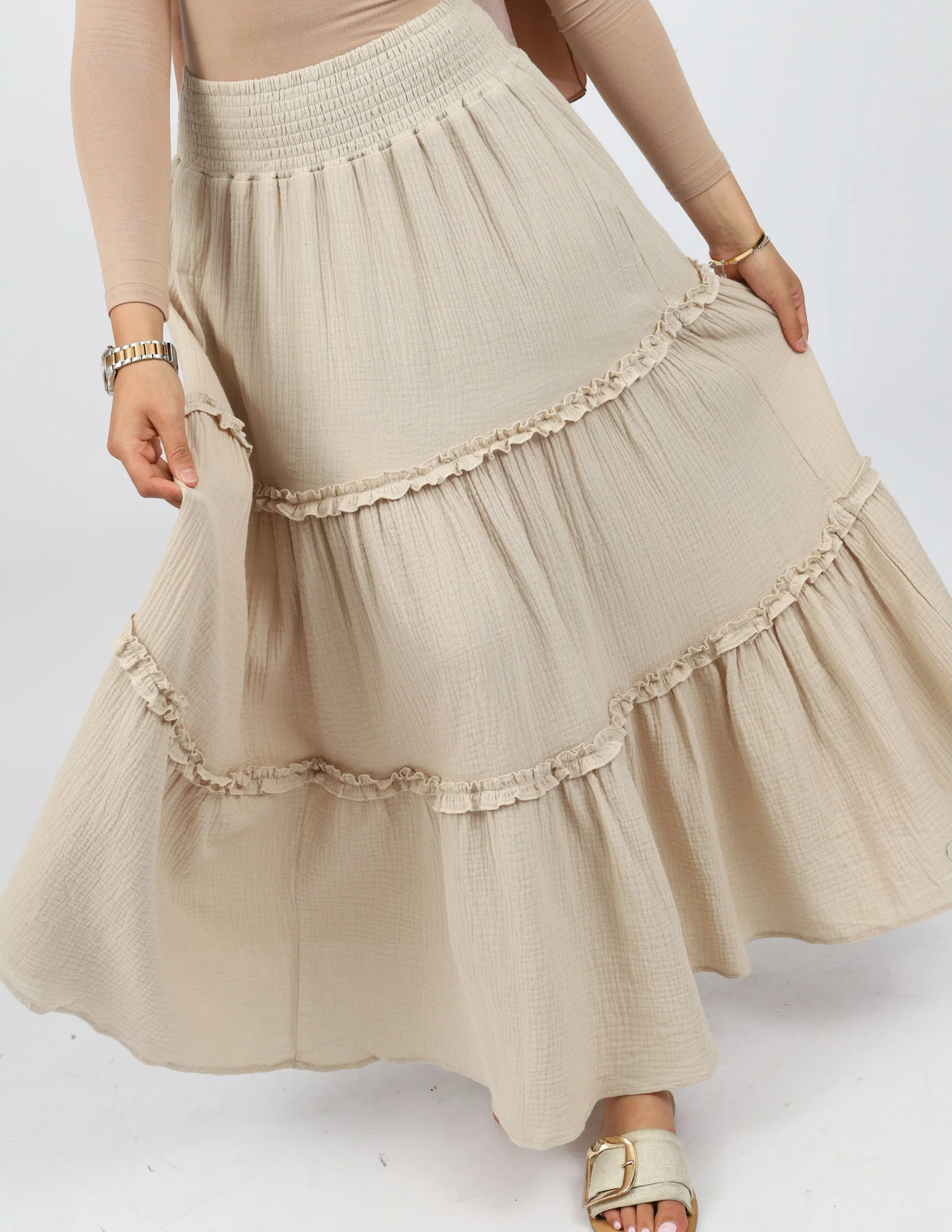 Asmara Cotton Tiered Skirt - Image 4