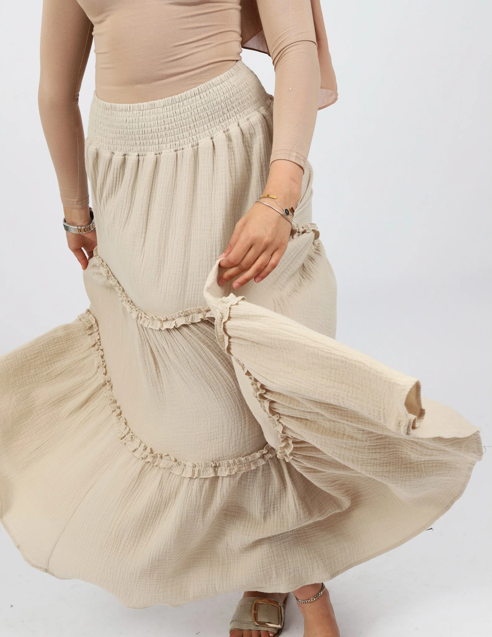 Asmara Cotton Tiered Skirt - Image 5