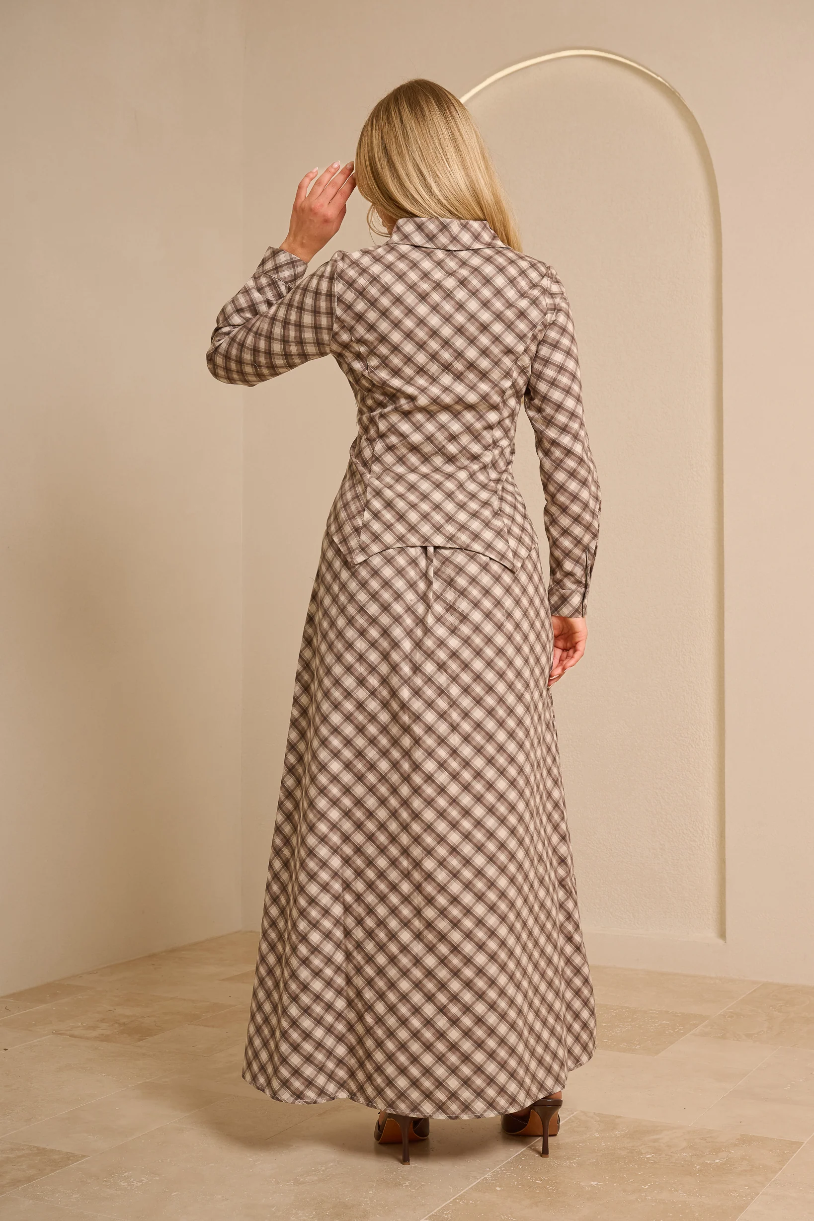 Aurum Pixel Plaid Skirt - Image 4