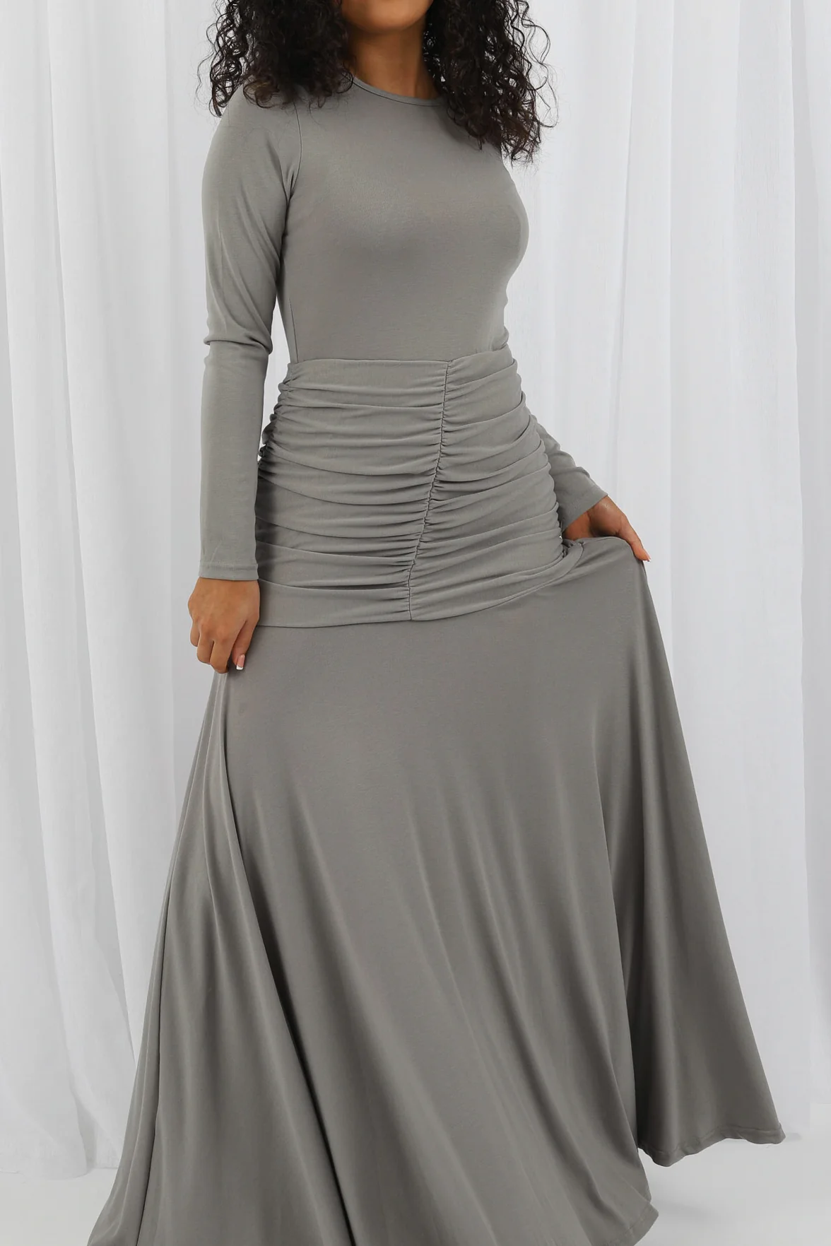 Azora Cotton Ruched Dress - Image 11