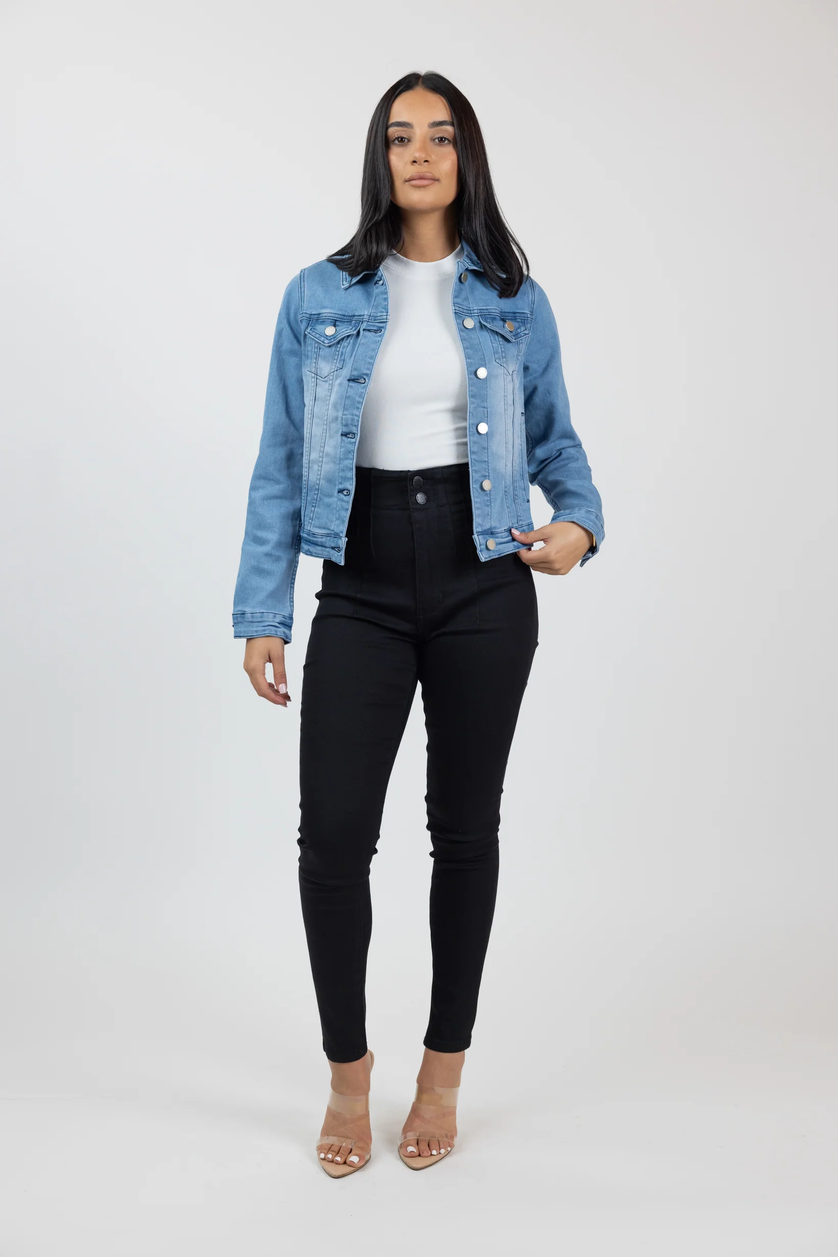 Azure Blue Cropped Jacket - Image 2
