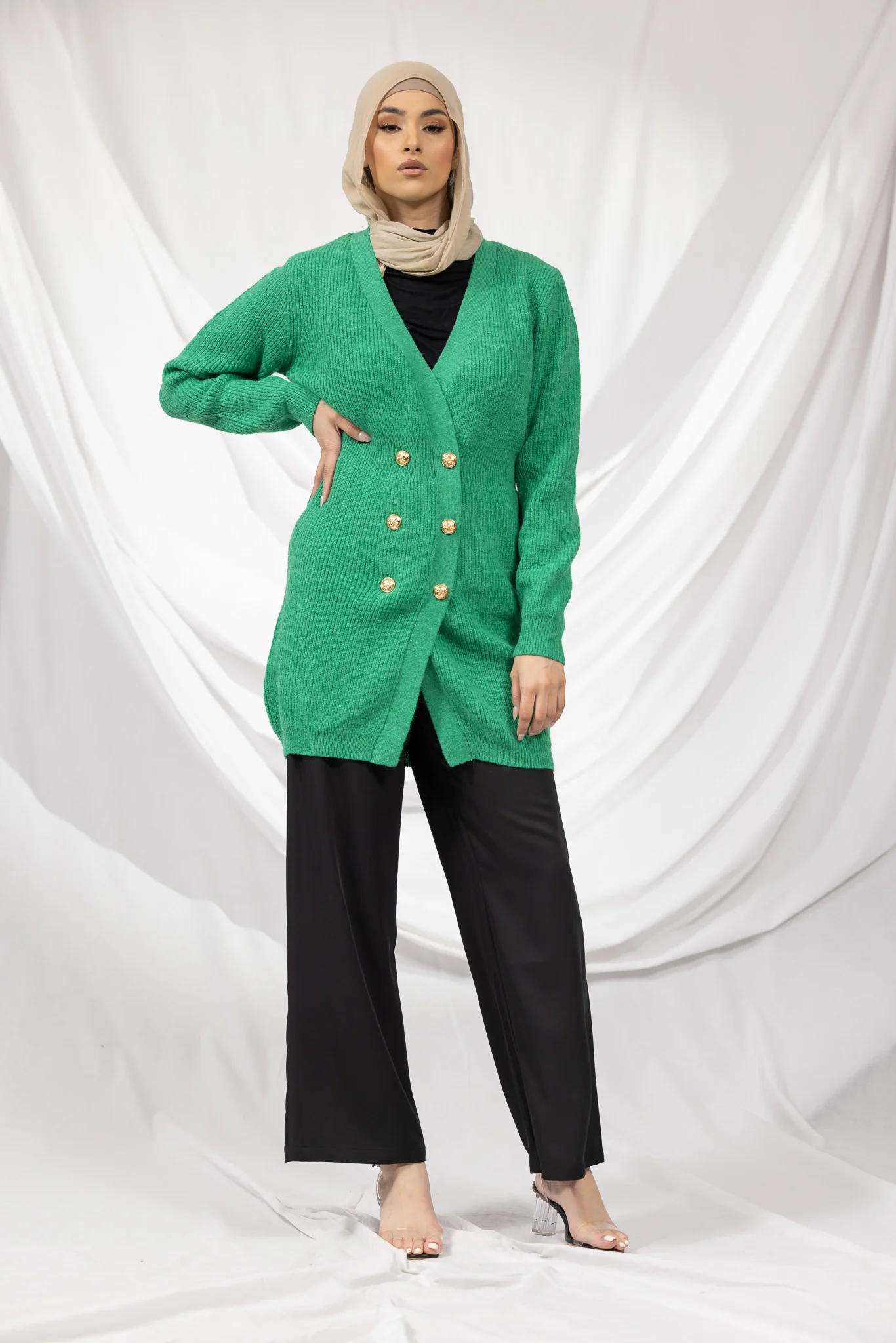 Basic Button Up Knit Cardi - Image 6