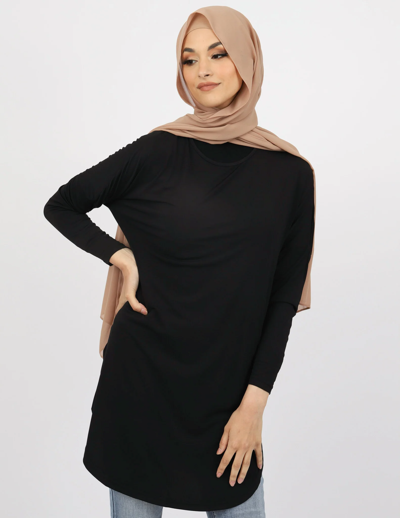 Basic Long Sleeve Loop Top - Dark Shades - Image 2