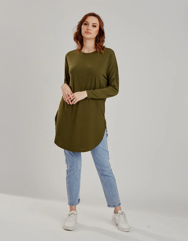 Basic Long Sleeve Loop Top - Dark Shades - Image 9