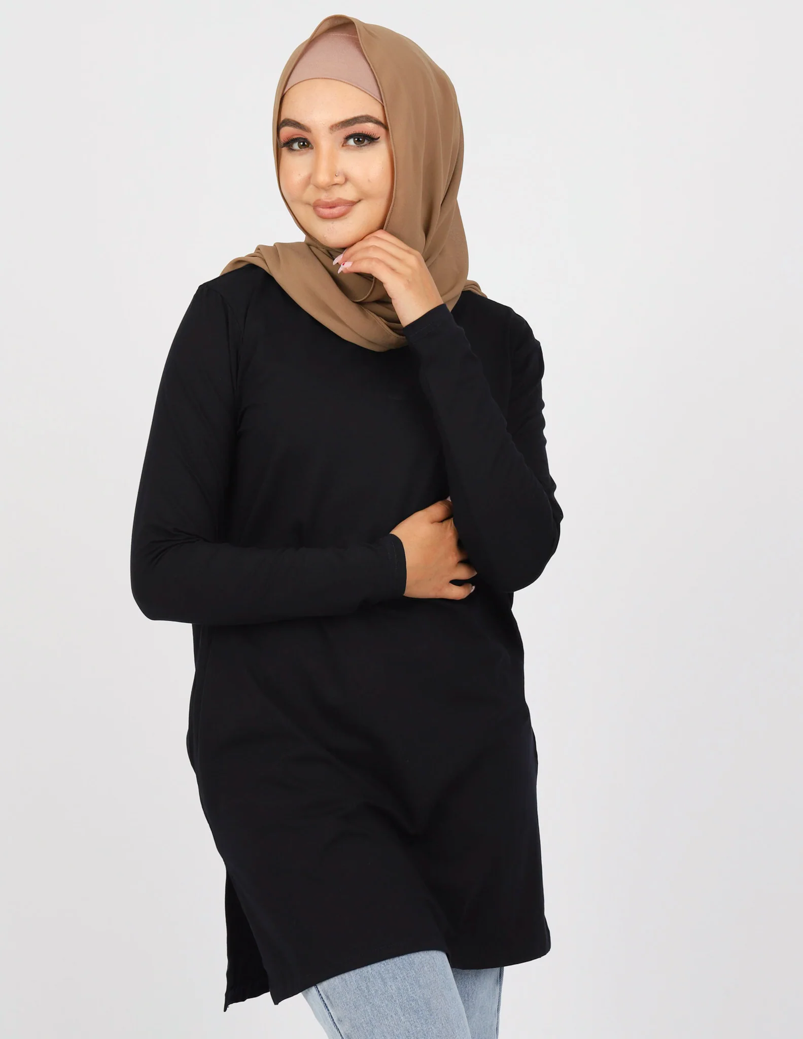 Basic Straight Hem Top - Dark Shades - Image 9