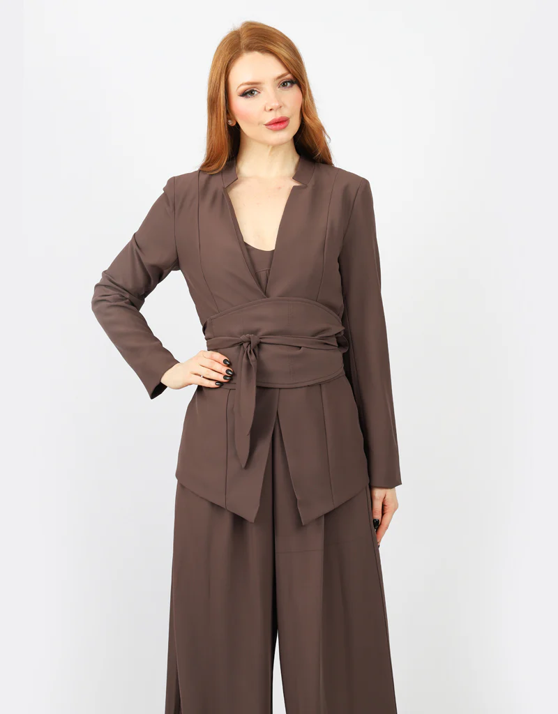 Blazer with Wrap Belt - Image 11
