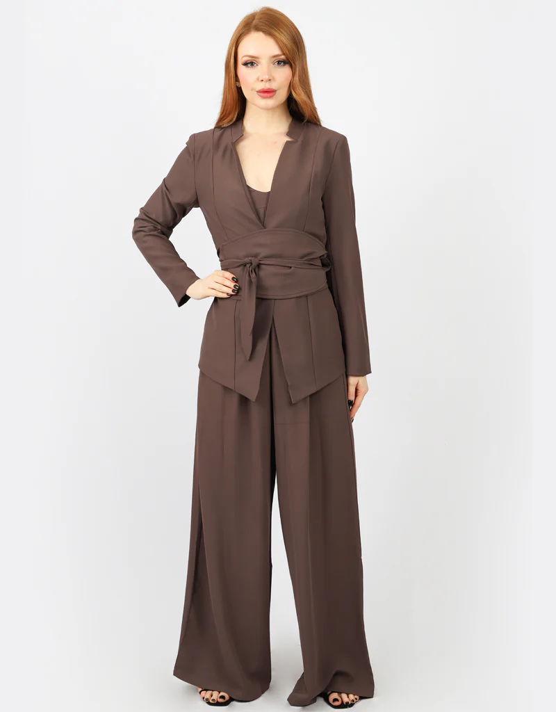 Blazer with Wrap Belt - Image 12