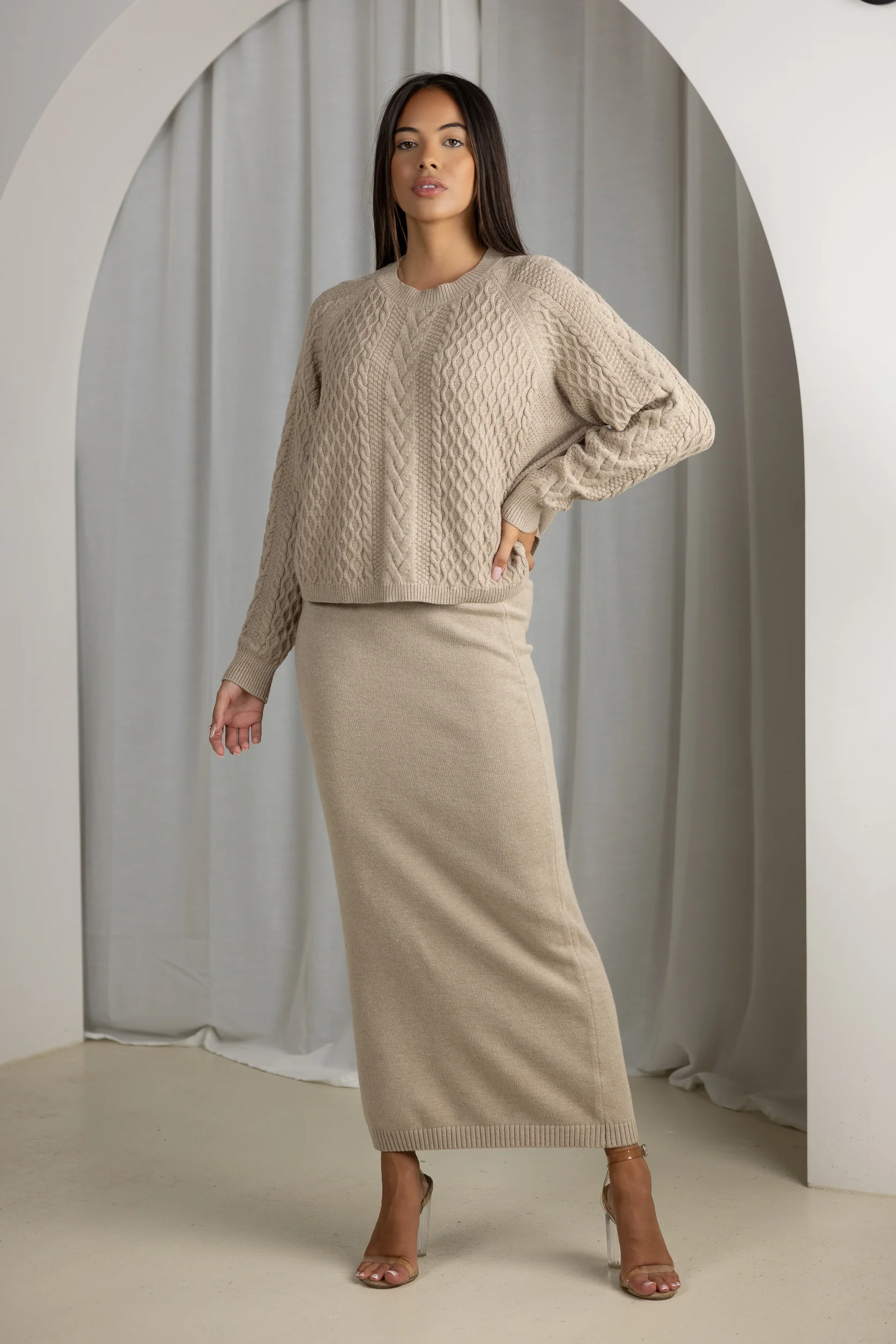 Cara Cable Knit Top & Skirt - Image 2
