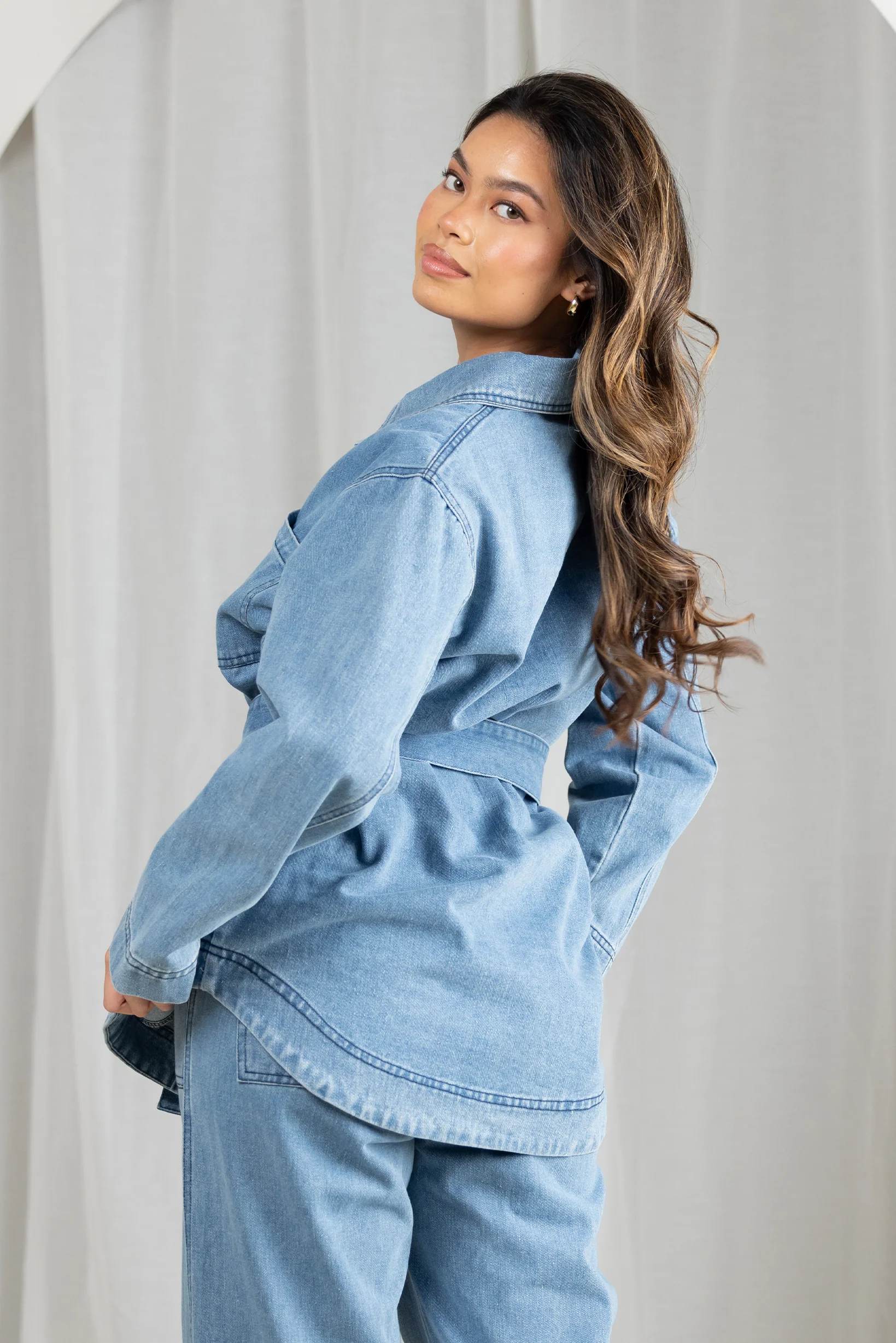 Celine Denim Tie Jacket - Image 4