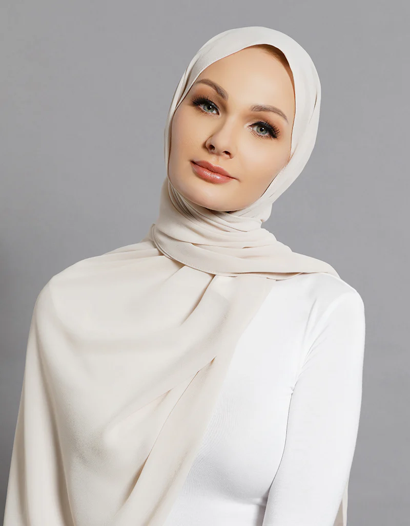 Chiffon Shawl - Shades of White - Image 2