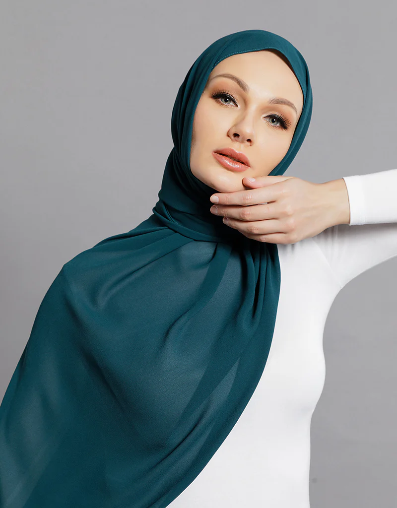 Chiffon Shawl - Shades of Green - Image 4