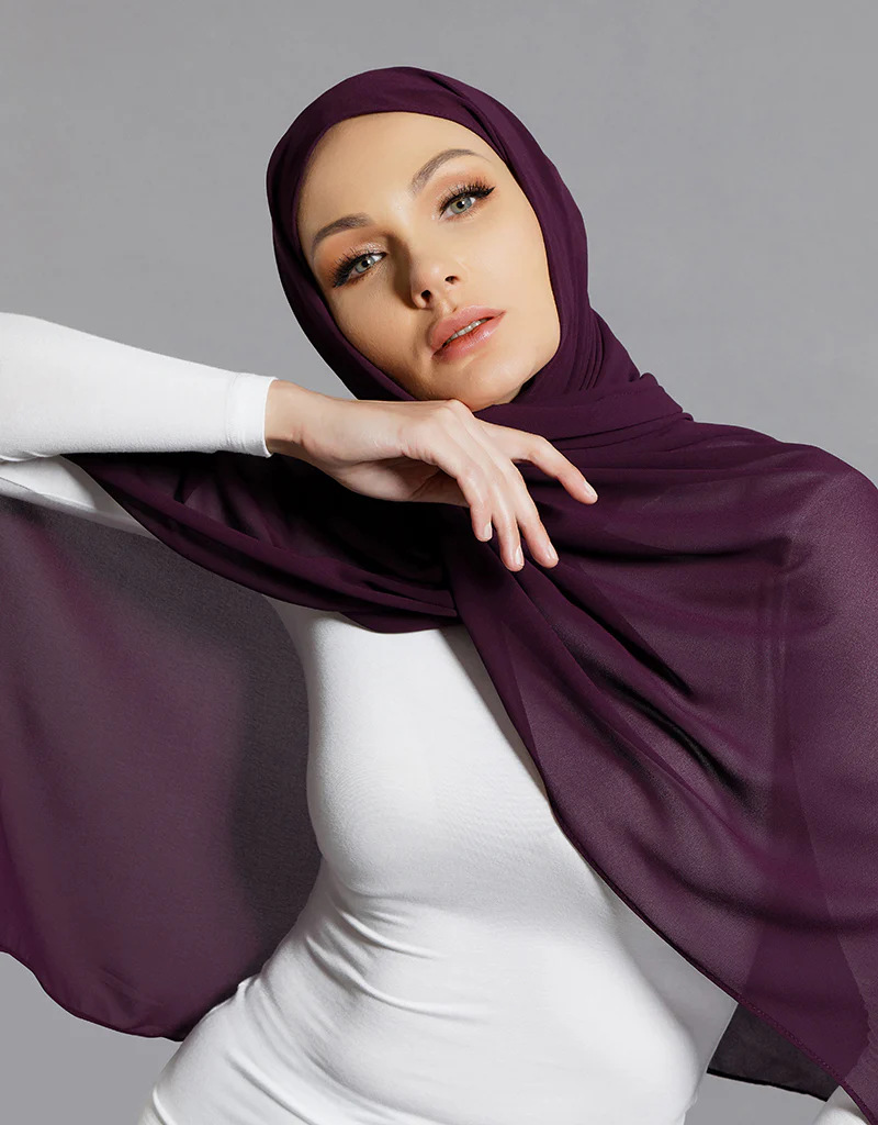 Chiffon Shawl - Shades of Purple - Image 3