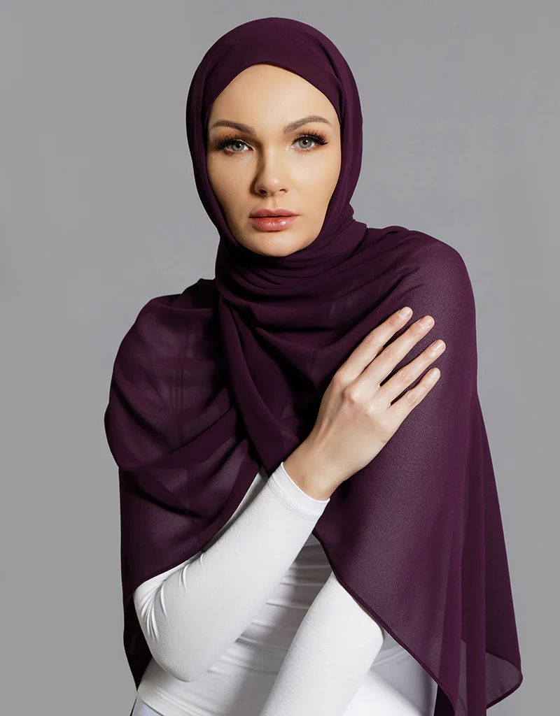Chiffon Shawl - Shades of Purple - Image 4