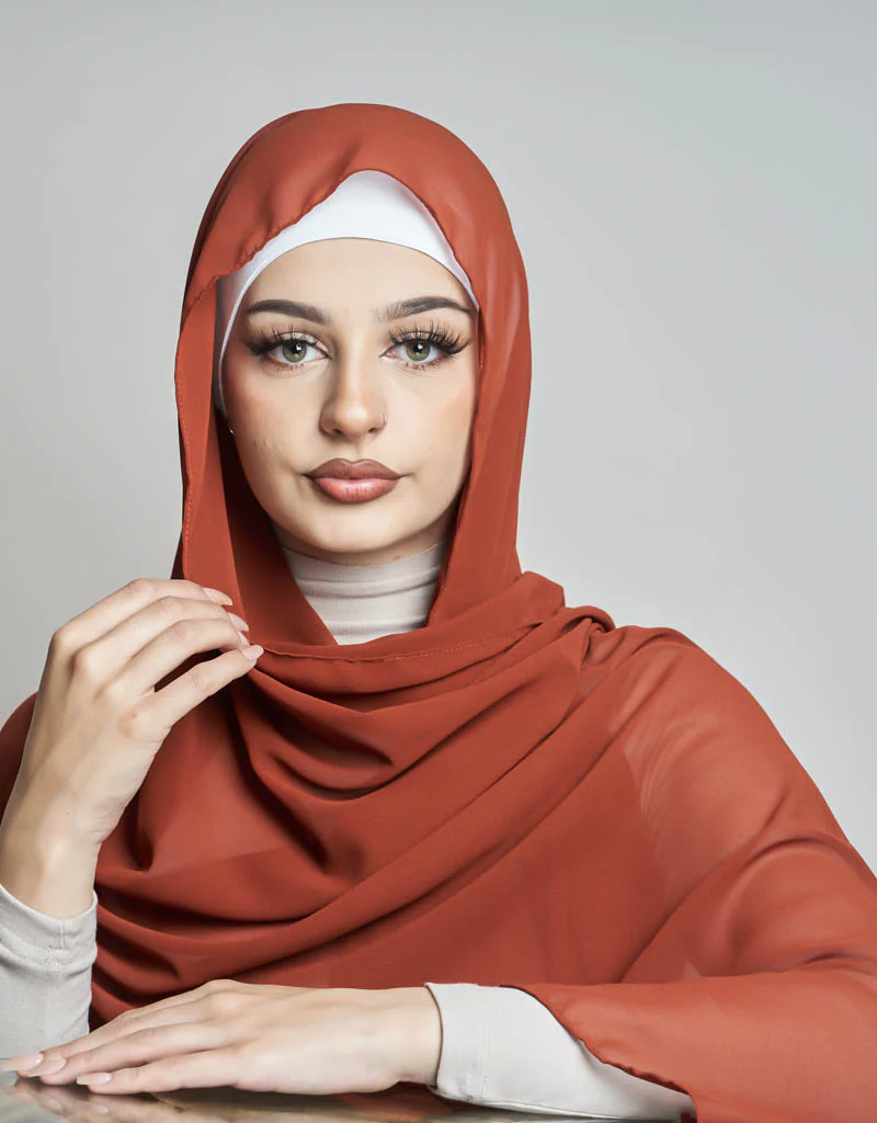 Chiffon Shawl - Shades of Orange