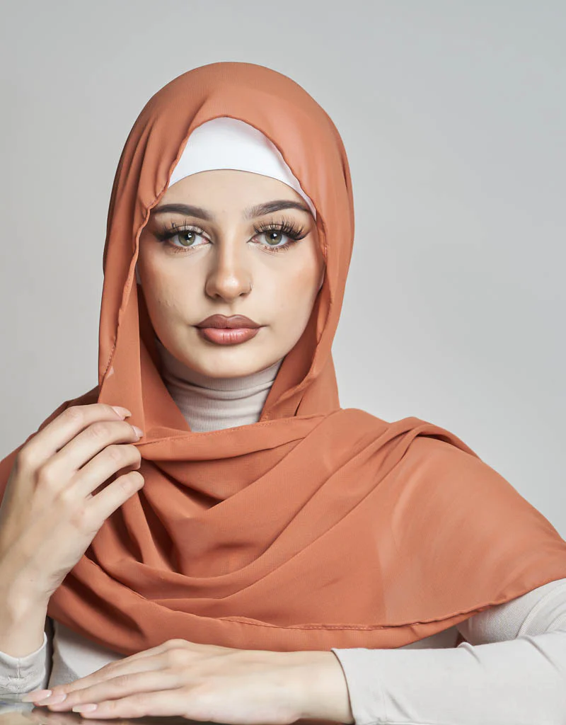 Chiffon Shawl - Shades of Orange - Image 3