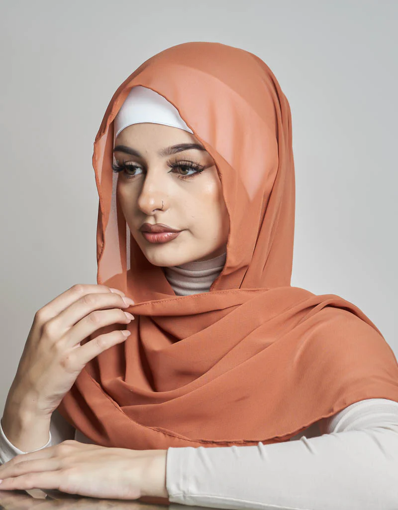 Chiffon Shawl - Shades of Orange - Image 4