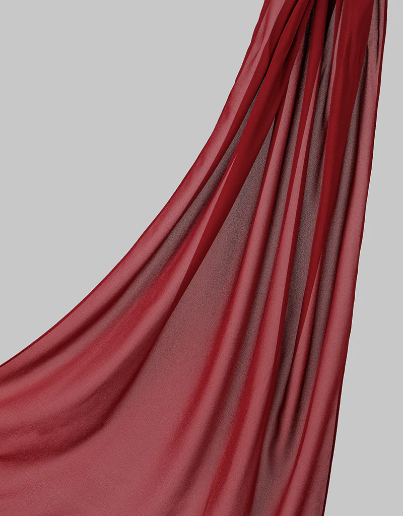 Chiffon Shawl - Shades of Red - Image 11