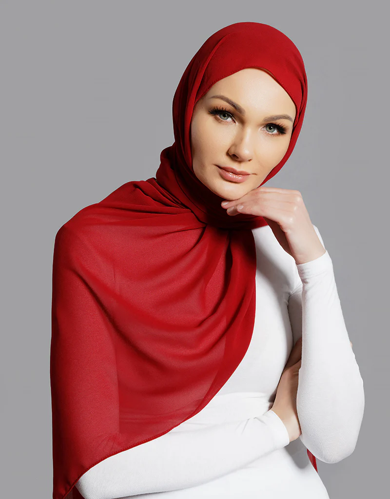 Chiffon Shawl - Shades of Red - Image 16