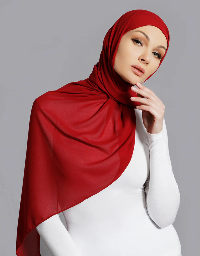 Chiffon Shawl - Shades of Red - Image 17