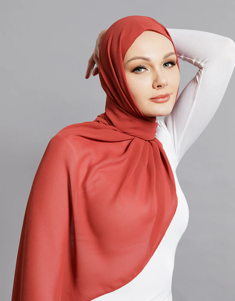 Chiffon Shawl - Shades of Red - Image 5