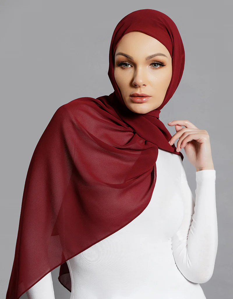 Chiffon Shawl - Shades of Red - Image 6