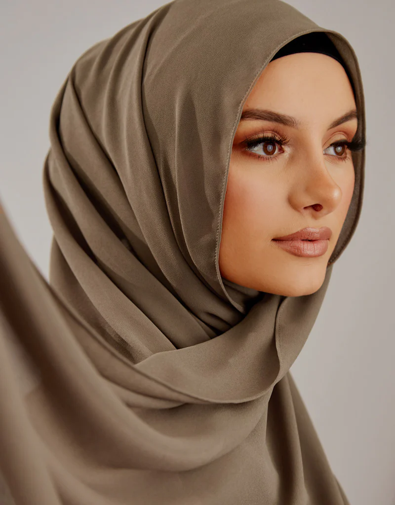 Chiffon Shawl - Shades of Dark Green - Image 10