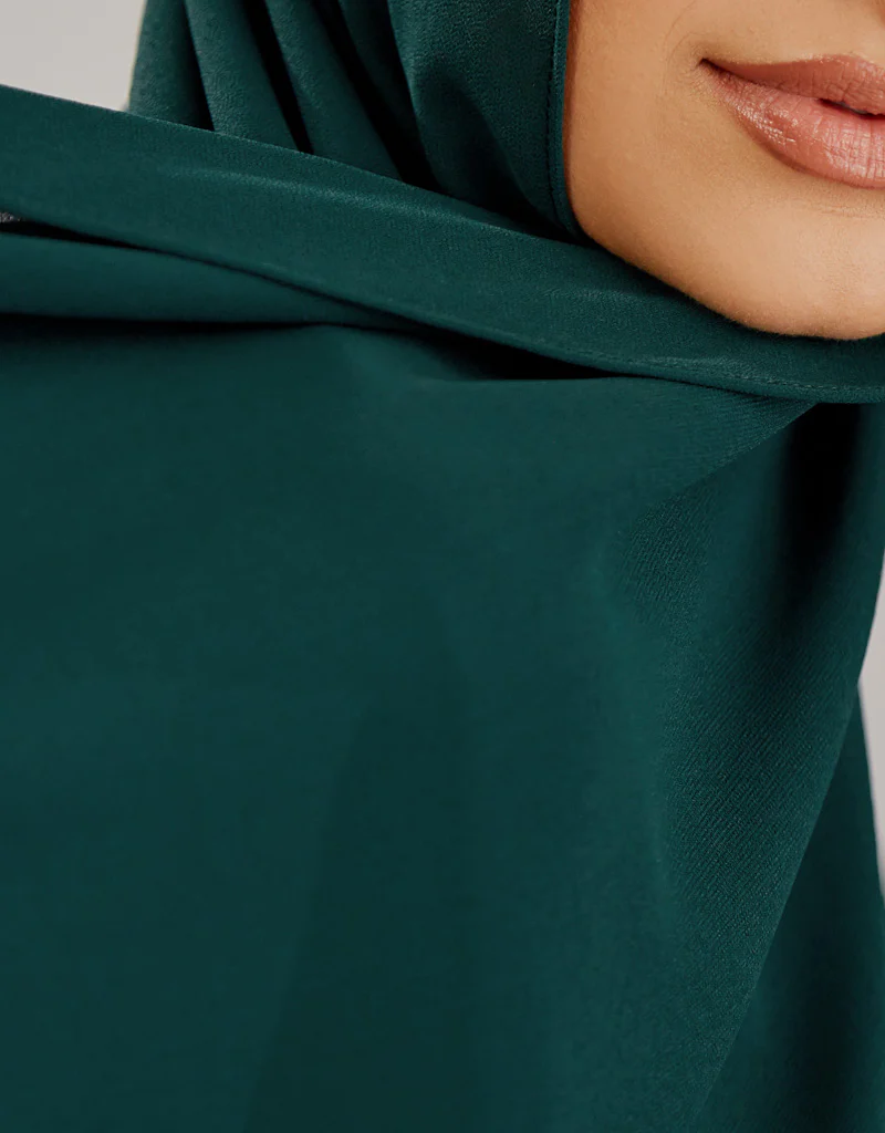 Chiffon Shawl - Shades of Dark Green - Image 2