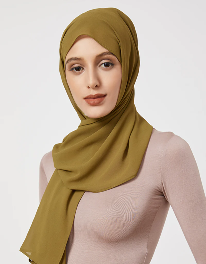 Chiffon Shawl - Shades of Dark Green - Image 7