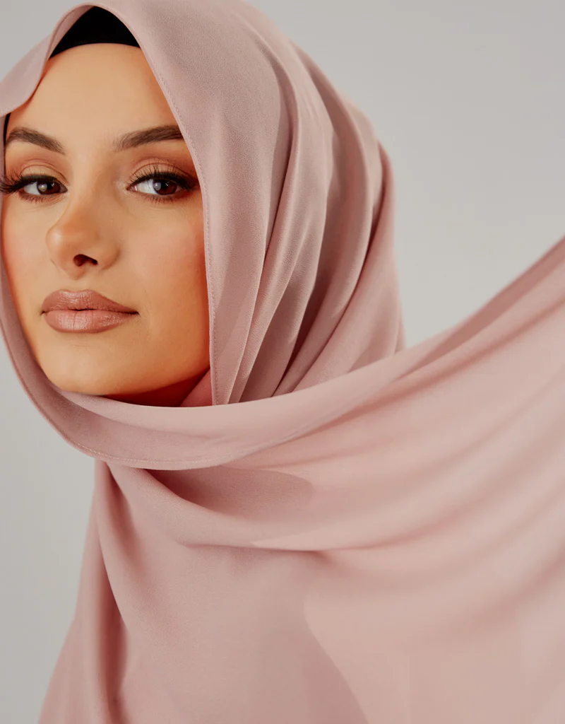 Chiffon Shawl - Shades of Dark Pink - Image 11