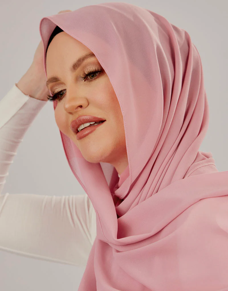Chiffon Shawl - Shades of Dark Pink - Image 3