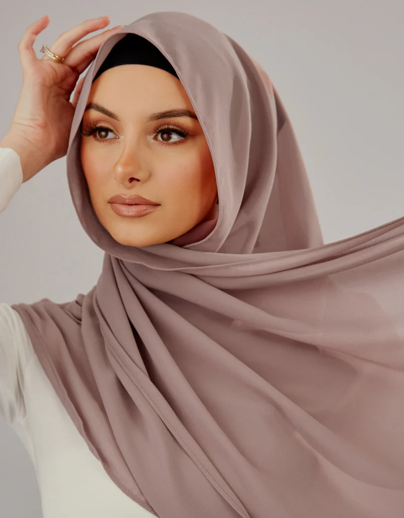 Chiffon Shawl - Shades of Light Purple - Image 3