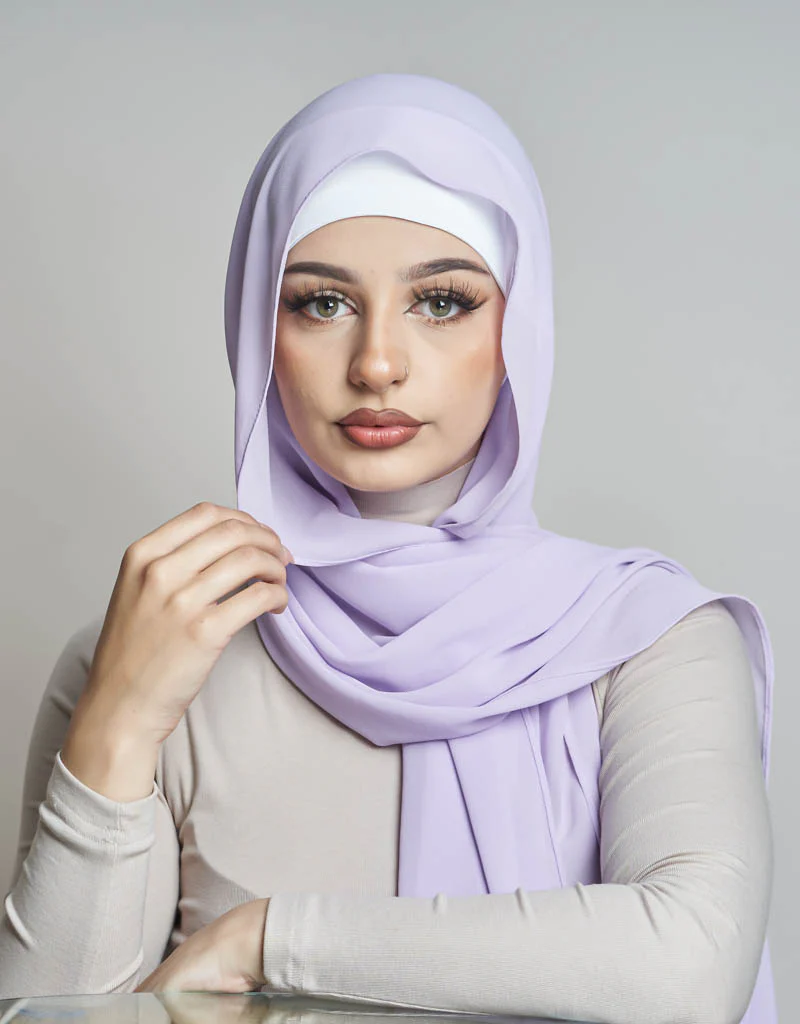 Chiffon Shawl - Shades of Light Purple - Image 5