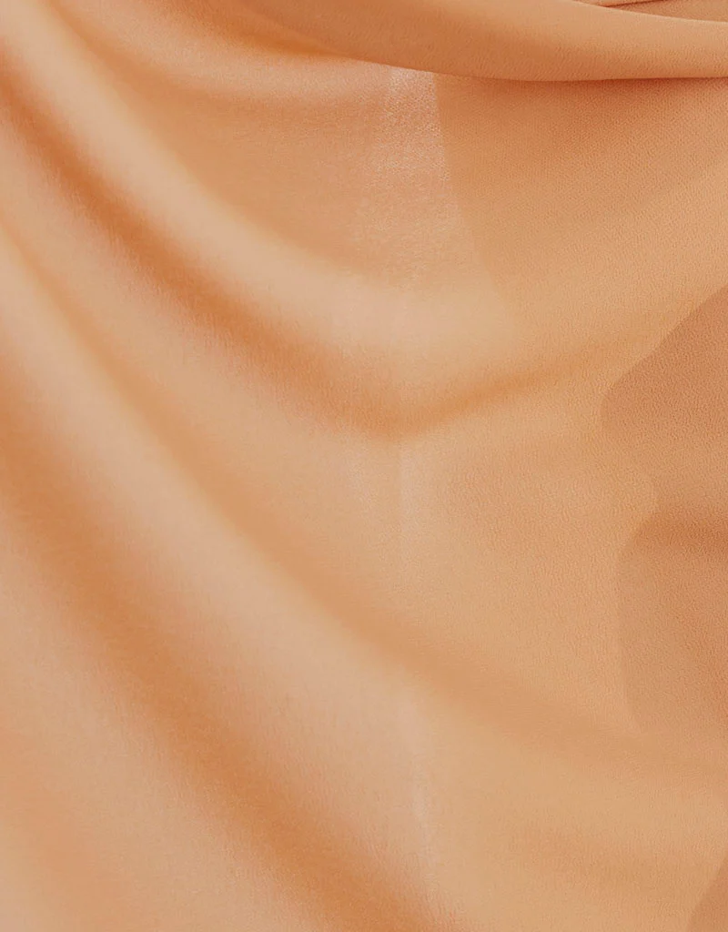 Chiffon Shawl - Shades of Peach-Orange - Image 4