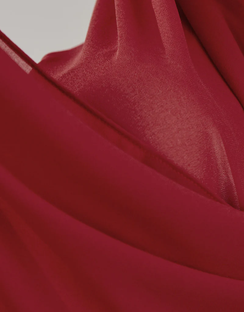 Chiffon Shawl - Shades of Red - Image 2
