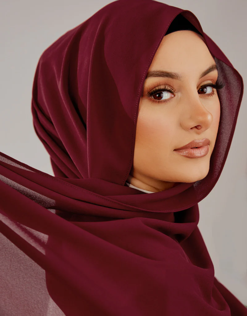 Chiffon Shawl - Shades of Red - Image 5