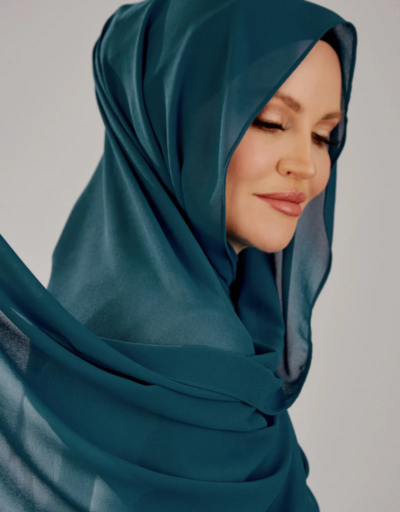 Chiffon Shawl - Shades of Teal - Image 3
