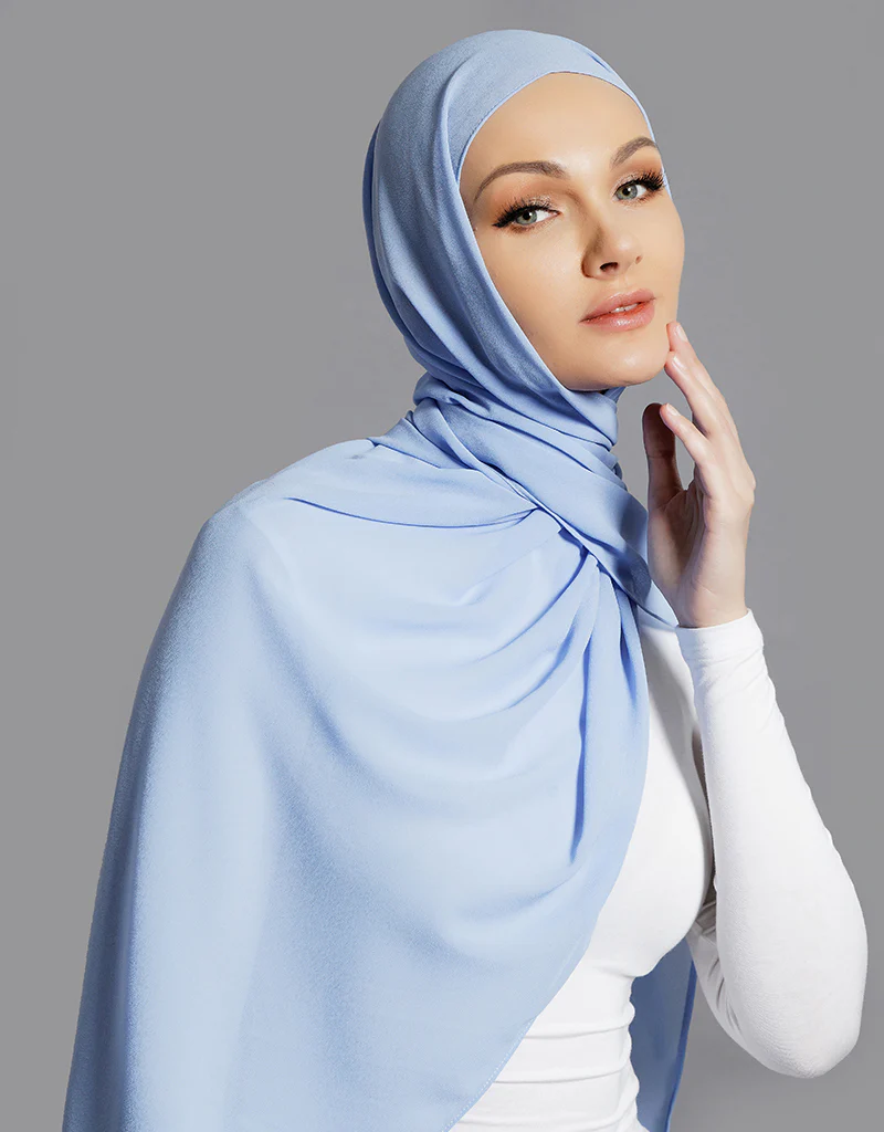Chiffon Shawl - Baby Blue - Image 3