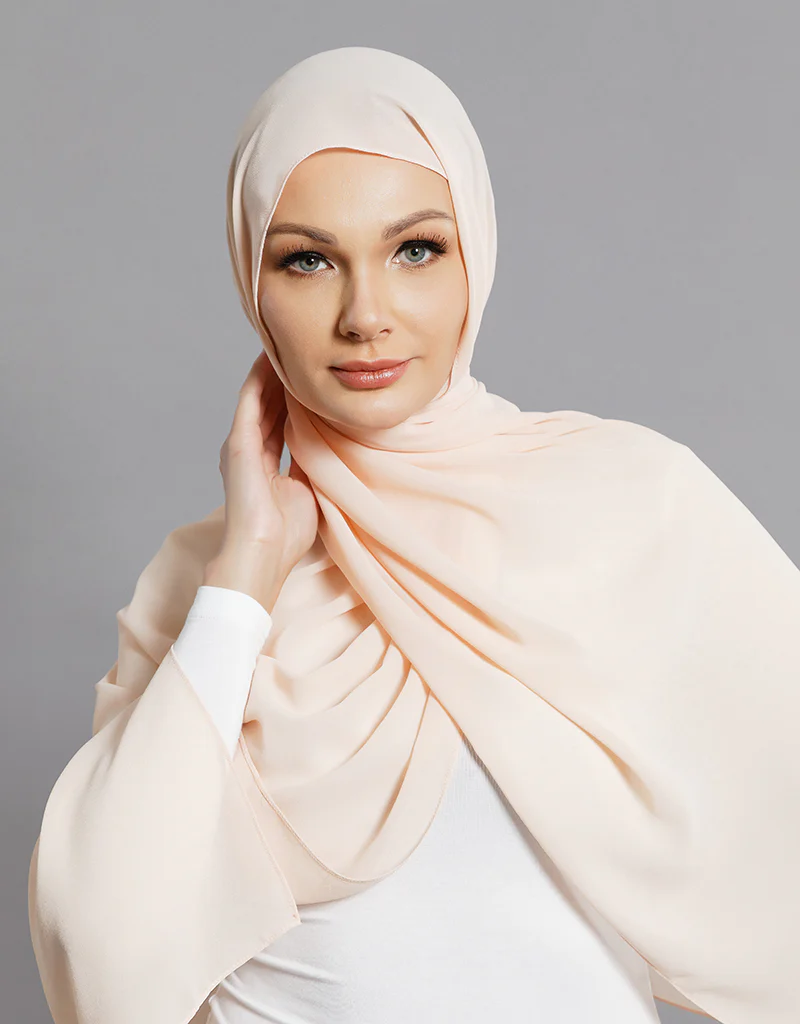 Chiffon Shawl - Light Nude Beige