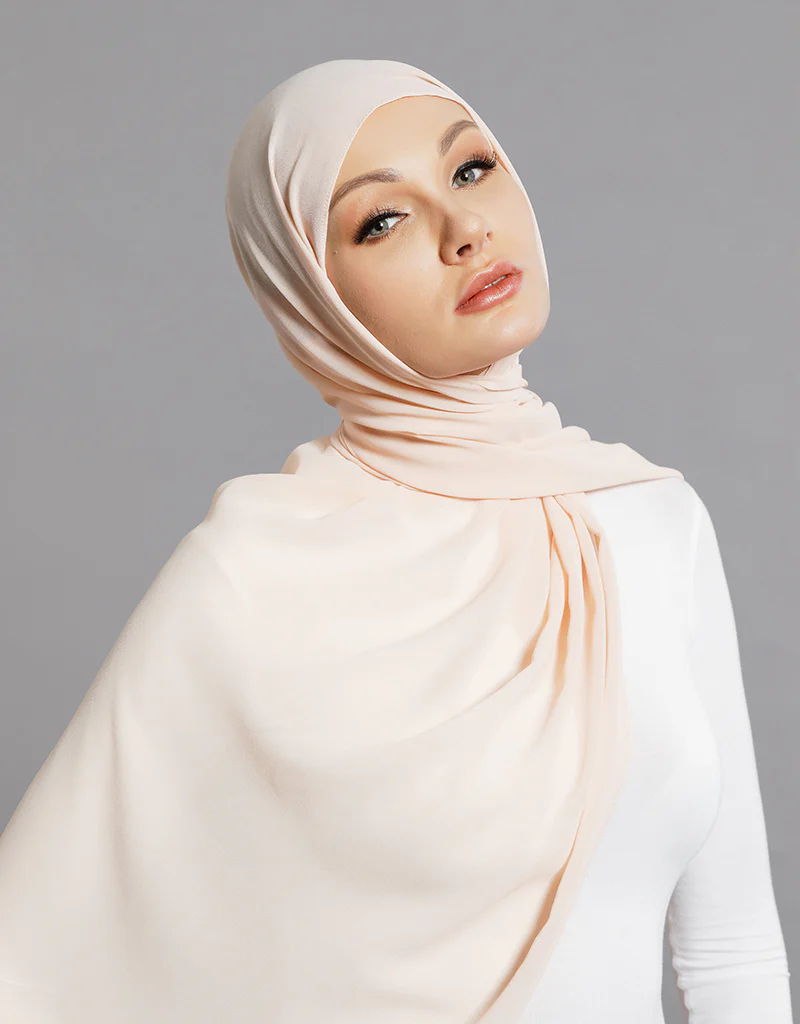 Chiffon Shawl - Light Nude Beige - Image 2
