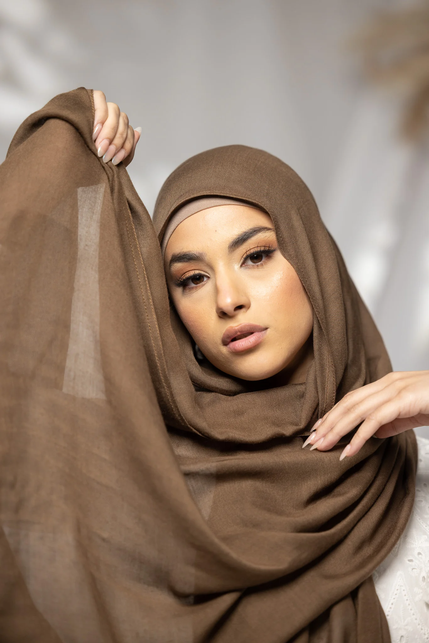 Cotton Modal Shawls - Dark Brown - Image 20