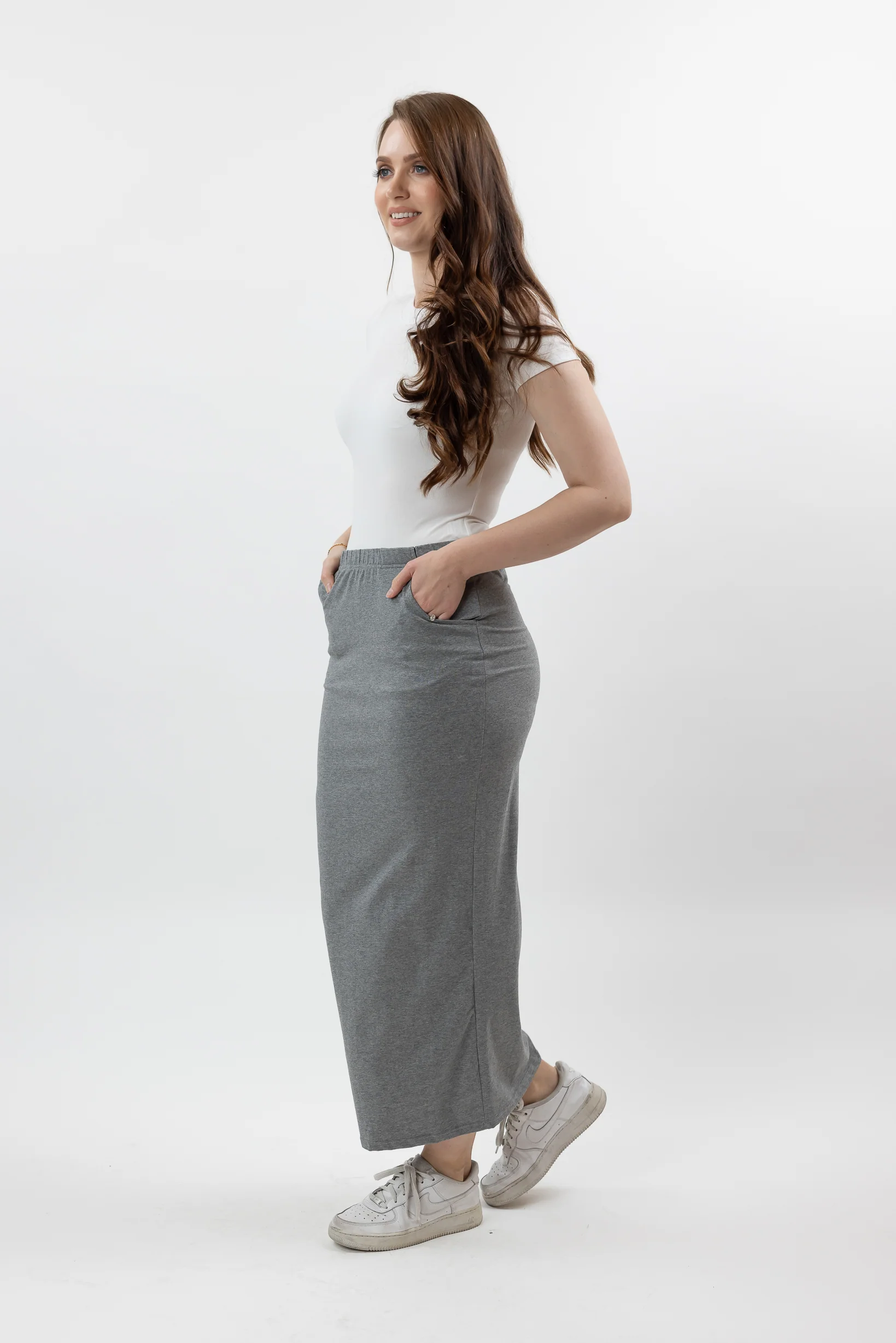 Cotton Pocket Pencil Skirt - Image 5
