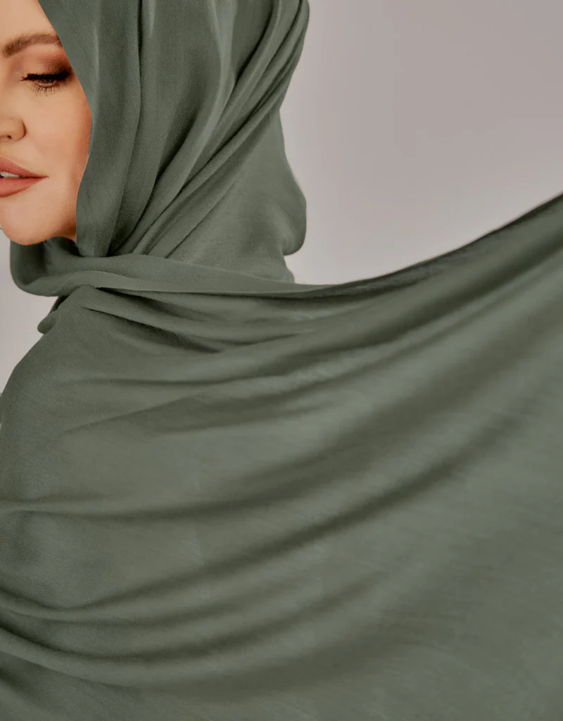 Cotton Tassel Twisted Shawl - Shades of Green - Image 4